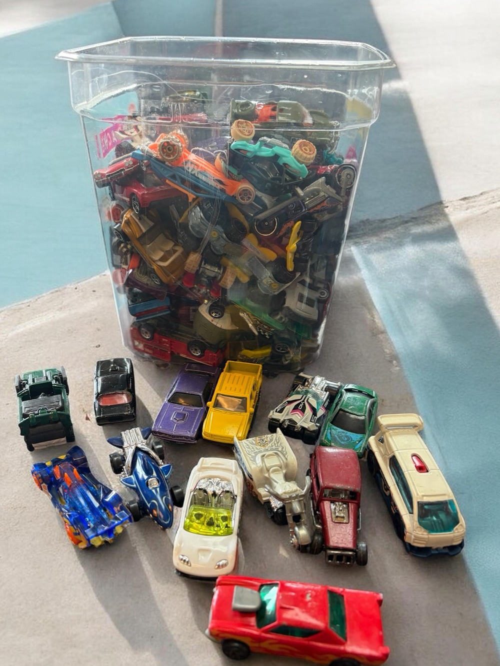 Hot Wheels and Matchbox cars trucks motorcycles race cars lot of over 75 pcs